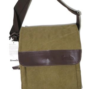 Canvas Messenger Bag Approx 12" x 10" ZEBELLA